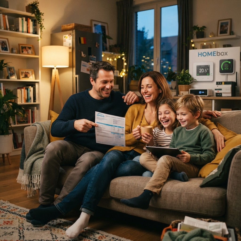 Famille heureuse économies énergie